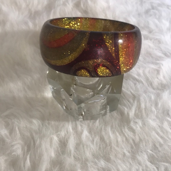 “ACRYLIC BANGLE BRACELET” Brown and Sparkly. - Picture 5 of 7